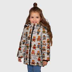 Куртка зимняя для девочки Персонажи слово пацана - мишки, цвет: 3D-черный — фото 2