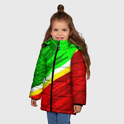 Куртка зимняя для девочки Расцветка Зеленоградского флага, цвет: 3D-черный — фото 2