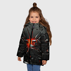 Куртка зимняя для девочки Взрыв и черные камни, цвет: 3D-черный — фото 2