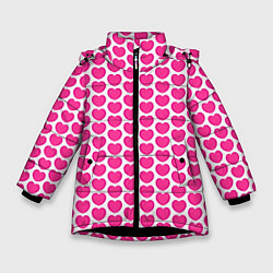 Зимняя куртка для девочки Малиновые сердца