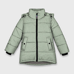 Куртка зимняя для девочки Однотонный серо-зелёный текстура, цвет: 3D-светло-серый