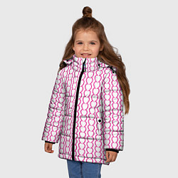 Куртка зимняя для девочки Полосы из сердечек, цвет: 3D-черный — фото 2