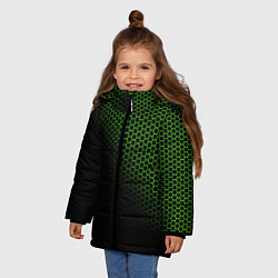 Куртка зимняя для девочки Неоновые соты чёрный, цвет: 3D-черный — фото 2