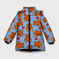 Зимняя куртка для девочки Игрушки мишки и сердца