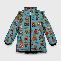 Куртка зимняя для девочки Мишки и цитаты из сериала слово пацана, цвет: 3D-черный