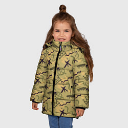 Куртка зимняя для девочки Разноцветный узор из каракулей, цвет: 3D-светло-серый — фото 2