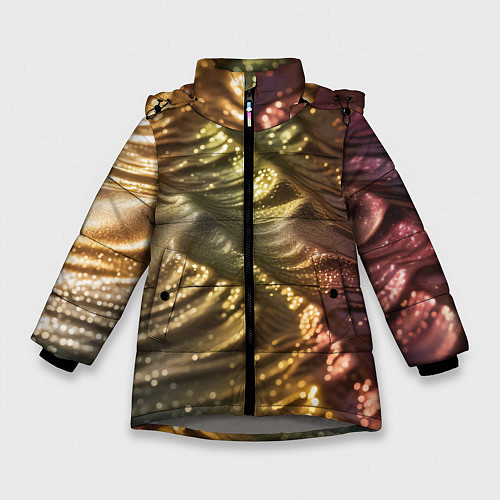 Зимняя куртка для девочки Перламутровые ночные волны / 3D-Светло-серый – фото 1