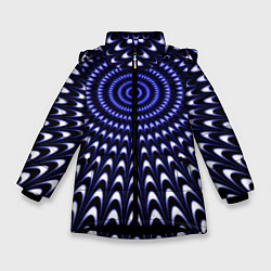 Куртка зимняя для девочки Оптическая иллюзия текстура, цвет: 3D-черный