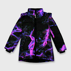 Зимняя куртка для девочки Неоновая текстура разрывы текстура