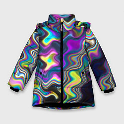 Зимняя куртка для девочки Волнистые абстрактные волны