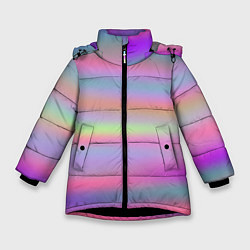 Зимняя куртка для девочки Голографические неоновые полосы