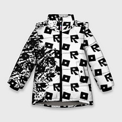 Зимняя куртка для девочки Roblox pattern game black