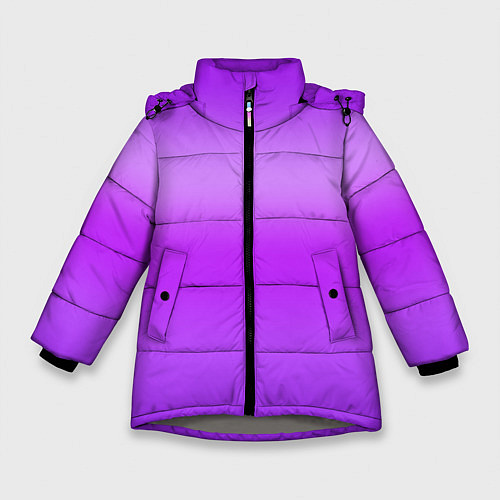 Зимняя куртка для девочки Яркий сиреневый градиент / 3D-Светло-серый – фото 1