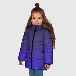 Куртка зимняя для девочки Градиент тёмно фиолетовый синий, цвет: 3D-черный — фото 2