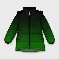 Куртка зимняя для девочки Чёрно зелёный градиент, цвет: 3D-светло-серый