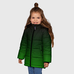 Куртка зимняя для девочки Чёрно зелёный градиент, цвет: 3D-светло-серый — фото 2
