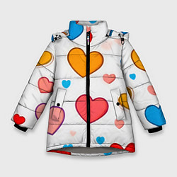 Зимняя куртка для девочки Сердца сердечки