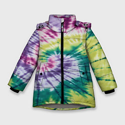 Куртка зимняя для девочки Тай-дай скруточка, цвет: 3D-светло-серый