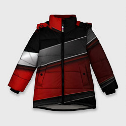 Зимняя куртка для девочки Красный серый и черный