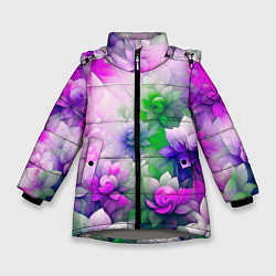 Зимняя куртка для девочки Паттерн цветов