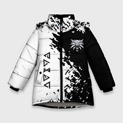 Куртка зимняя для девочки The Witcher game краски, цвет: 3D-светло-серый