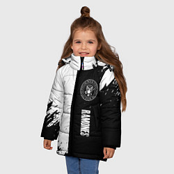 Куртка зимняя для девочки Ramones краски абстракция, цвет: 3D-светло-серый — фото 2