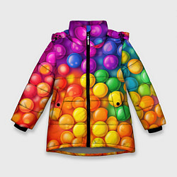 Зимняя куртка для девочки Разноцветные шарики