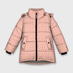 Куртка зимняя для девочки Персиковый узоры, цвет: 3D-светло-серый