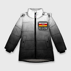 Куртка зимняя для девочки 15 регион на спине, цвет: 3D-светло-серый