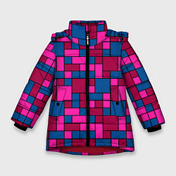 Зимняя куртка для девочки Геометрические цветные фигуры