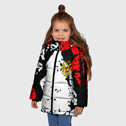 Куртка зимняя для девочки Россия краски текстура, цвет: 3D-красный — фото 2