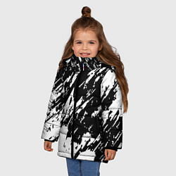 Куртка зимняя для девочки Просто краски штрихи, цвет: 3D-светло-серый — фото 2
