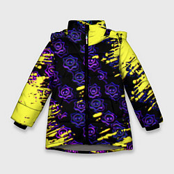Куртка зимняя для девочки Brawl stars neon mobile, цвет: 3D-светло-серый