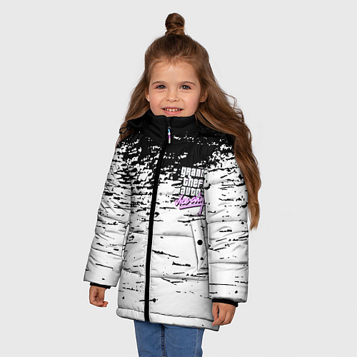 Зимняя куртка для девочки GTA vice city краски / 3D-Красный – фото 3