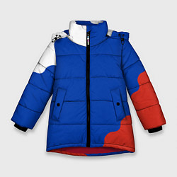 Зимняя куртка для девочки Триколор диагональный волнистый