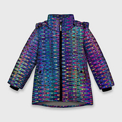 Зимняя куртка для девочки Большой волнистый зигзаг разноцветный