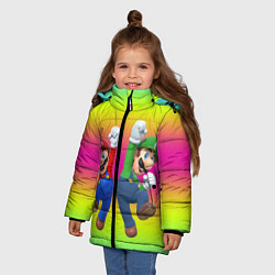Куртка зимняя для девочки Братья Марио, цвет: 3D-светло-серый — фото 2