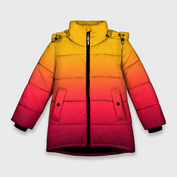 Куртка зимняя для девочки Жёлто-бордовый градиент, цвет: 3D-черный