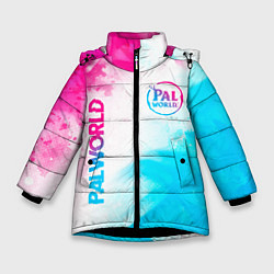 Зимняя куртка для девочки Palworld neon gradient style вертикально