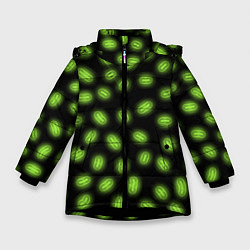 Зимняя куртка для девочки Неоновая имитация бактерий