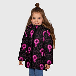 Куртка зимняя для девочки Женский знак венеры, цвет: 3D-черный — фото 2