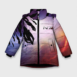 Куртка зимняя для девочки Масс эффект вторжение, цвет: 3D-черный