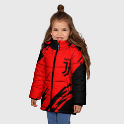 Куртка зимняя для девочки Juventus краски спорт фк, цвет: 3D-светло-серый — фото 2
