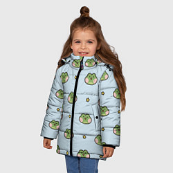Куртка зимняя для девочки Паттерн с лягушками, цвет: 3D-красный — фото 2