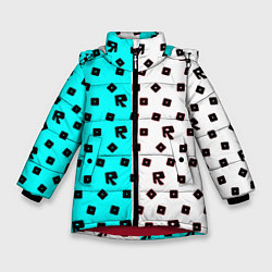 Зимняя куртка для девочки Roblox pattern logo mobile