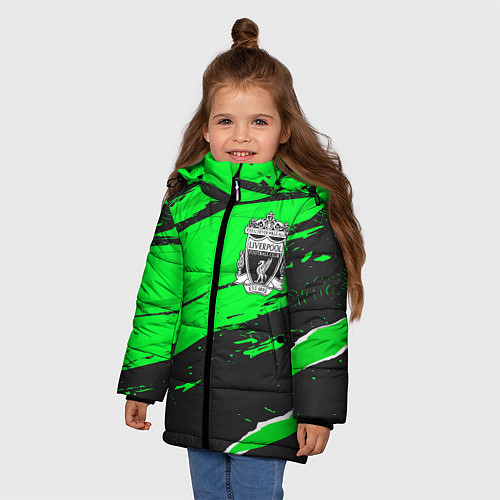 Зимняя куртка для девочки Liverpool sport green / 3D-Черный – фото 3