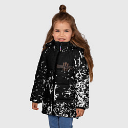 Куртка зимняя для девочки Three days grace краски, цвет: 3D-черный — фото 2