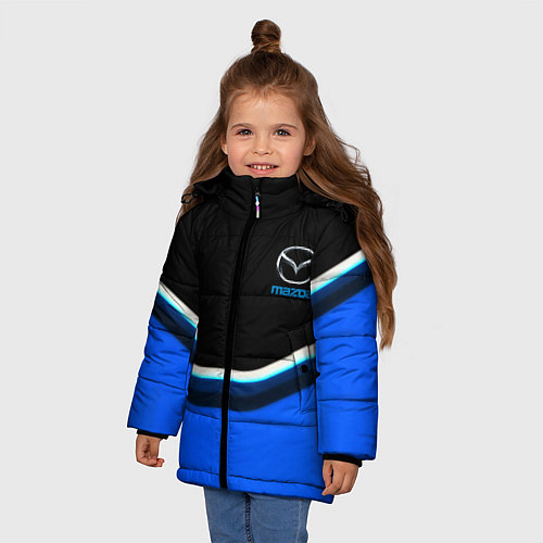 Зимняя куртка для девочки Mazda sport brend car / 3D-Черный – фото 3
