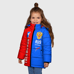 Куртка зимняя для девочки Тхэквондо синий и красный, цвет: 3D-красный — фото 2