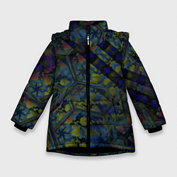 Зимняя куртка для девочки Креативный геометрический узор